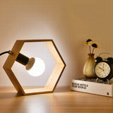HexaGlow – Holz Tischlampe