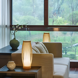 Theia LED Tischlampe aus Bambus, Warmweißes Licht, USB Anschluss