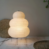Jovis | Stehlampe Reispapier japanischer Stil warmes Licht Metallrahmen
