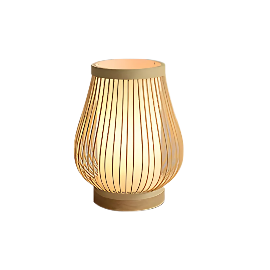 Theia LED Tischlampe aus Bambus, Warmweißes Licht, USB Anschluss