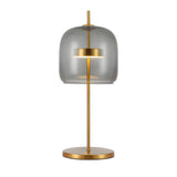 MystiGlow – Tischlampe aus Rauchglas