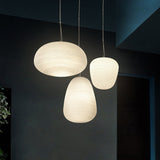 Deckenlampe aus Rippenglas