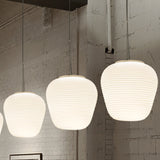 Deckenlampe aus Rippenglas