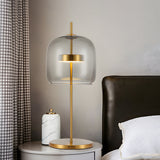 MystiGlow – Tischlampe aus Rauchglas