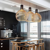 Oryza | Pendelleuchte, Holz Aluminium, Warmweißes LED-Licht