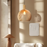 Oryza | Pendelleuchte, Holz Aluminium, Warmweißes LED-Licht