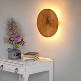 HoutGlow | Wandleuchte, Eiche LED, Rundes Design, Warmes Licht